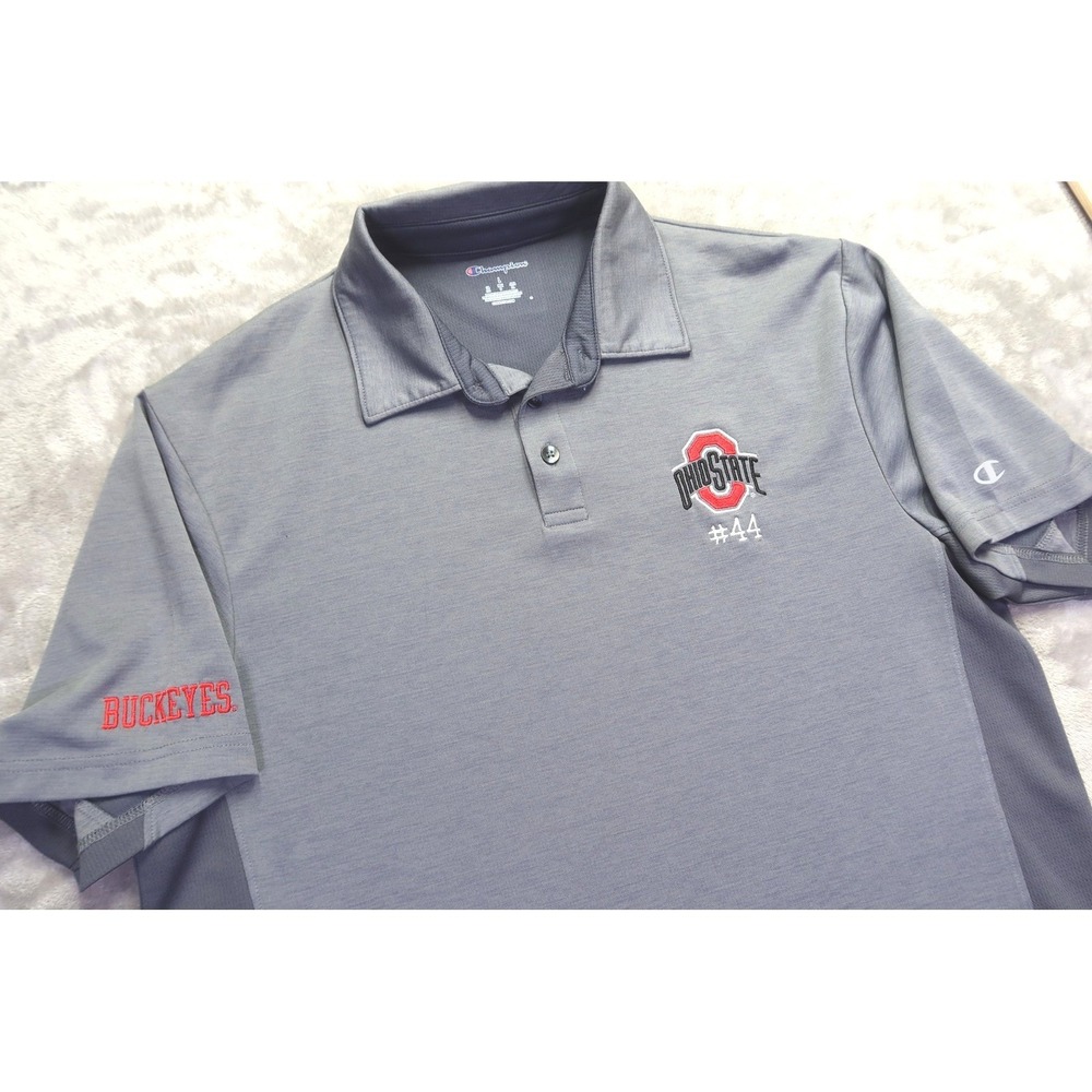Ohio State University Polo Shirt Men's Size L Buckeyes Stitched Logo Champion‎
